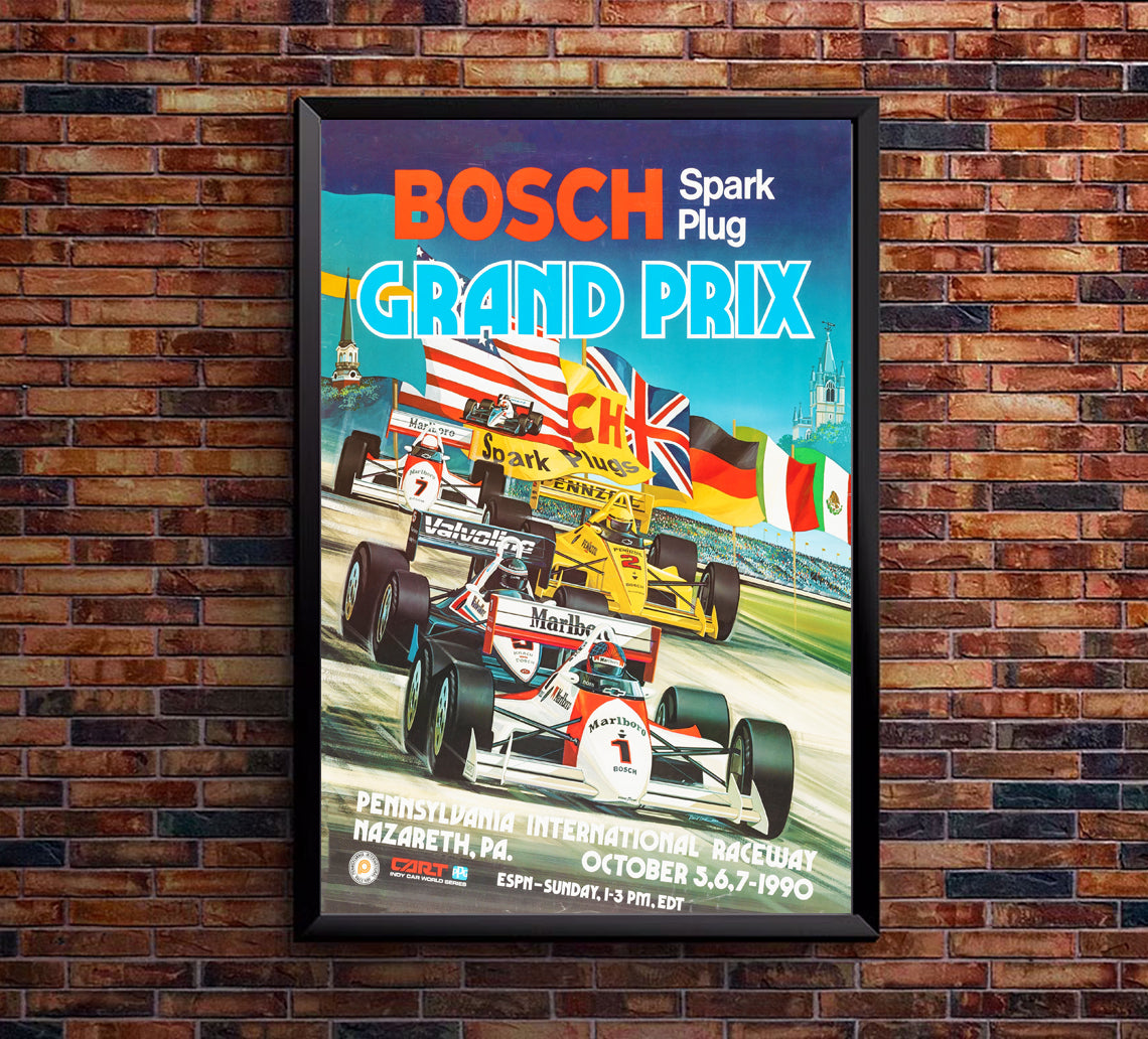 Spark Plug Grand Prix - 1990 - Vintage Racing Poster – Lost Island