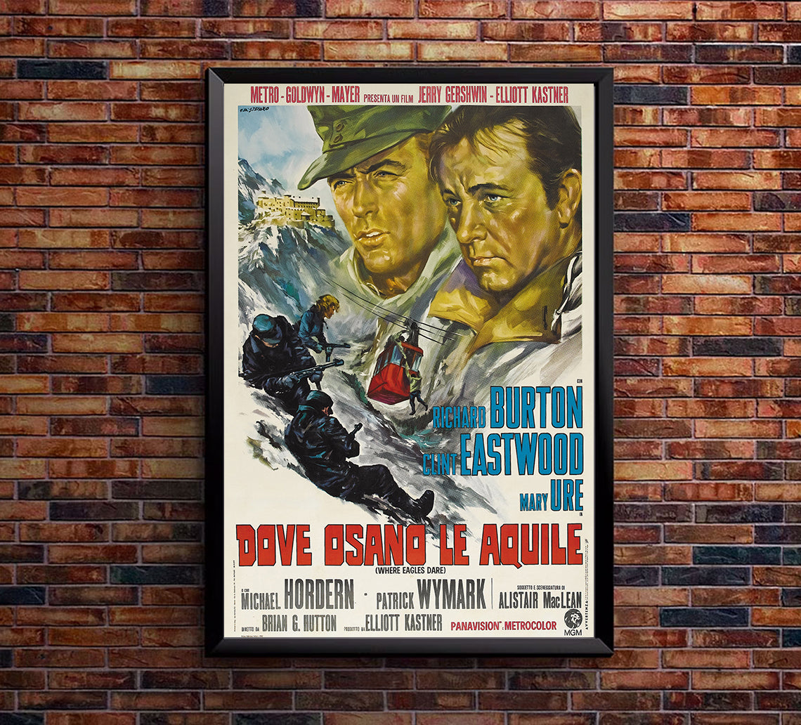 Where Eagles Dare 1968 - Richard Burton - Italy - Classic Movie Poster