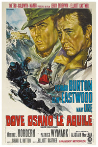 Where Eagles Dare 1968 - Richard Burton - Italy - Classic Movie Poster