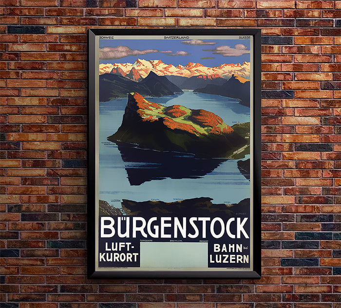 Switzerland - Burgenstock - Vintage Travel Poster