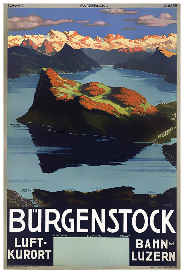 Switzerland - Burgenstock - Vintage Travel Poster