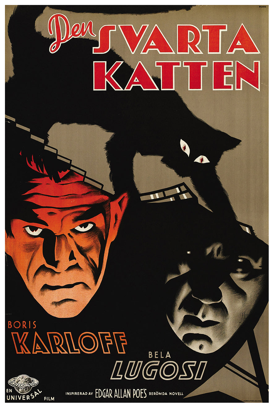 The Black Cat 1934 - Sweden - v1 - Classic Movie Poster