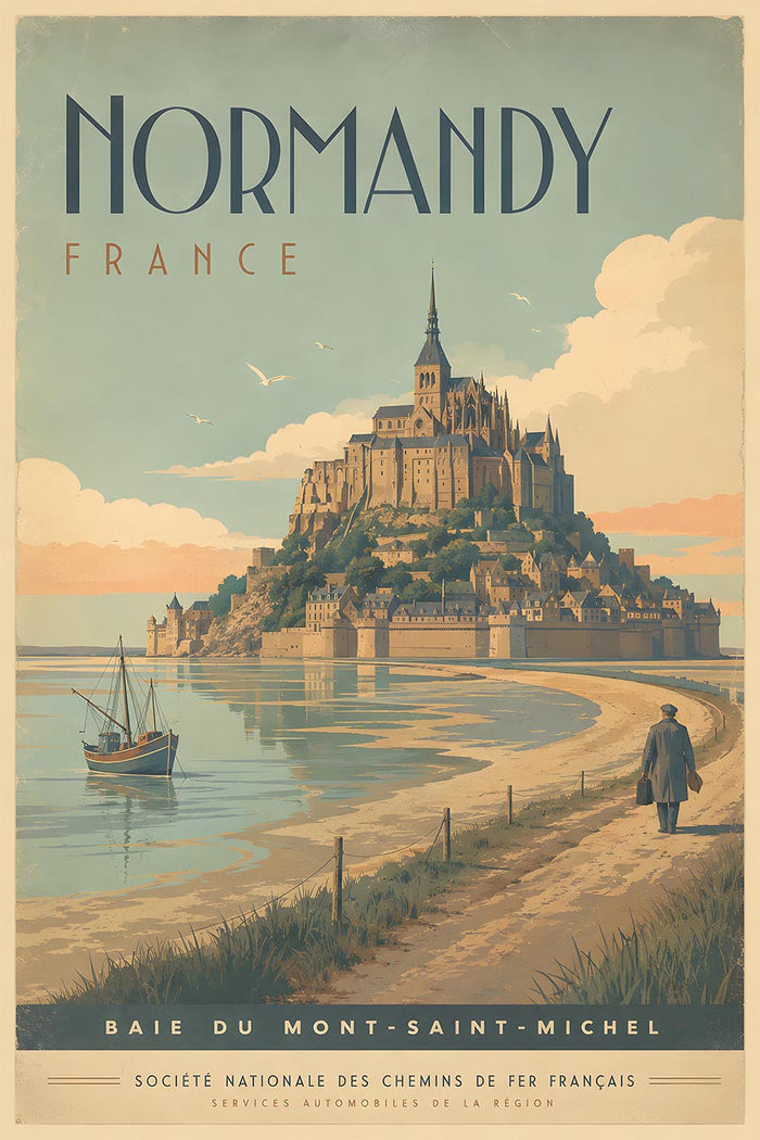 France - Normandy - Vintage Tourism Travel Poster