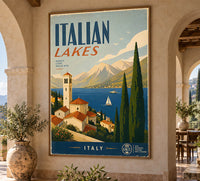 Italy - Italian Lakes - Vintage Tourism Travel Poster