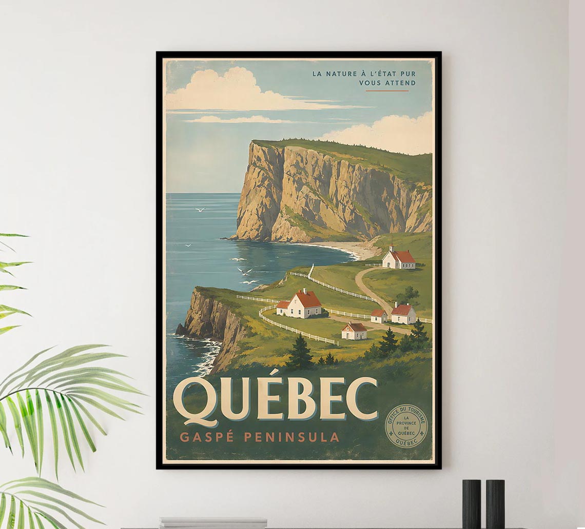 Canada - Quebec - Vintage Tourism Travel Poster