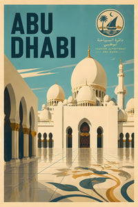 UAE - Abu Dhabi - Vintage Tourism Travel Poster