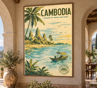 Cambodia - National Tourist Office - Vintage Tourism Travel Poster