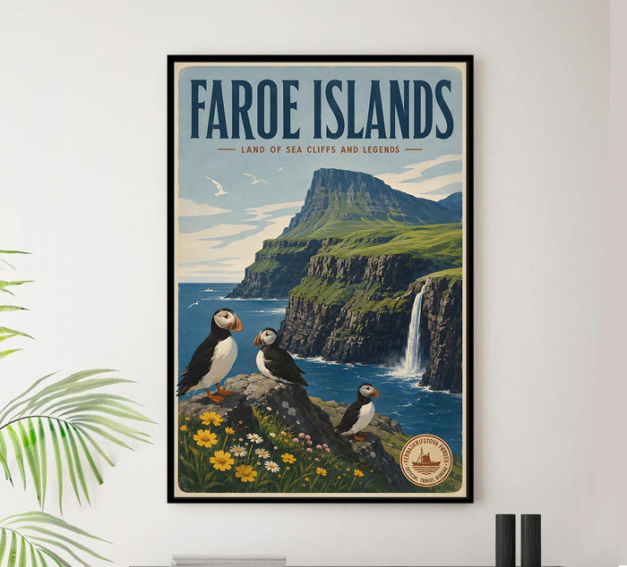 Denmark - Faroe Islands - Vintage Tourism Travel Poster
