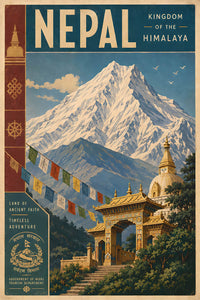 Nepal - Tourism - v1 - Vintage Travel Poster