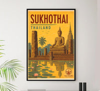 Thailand - Sukhothai - Vintage Tourism Travel Poster