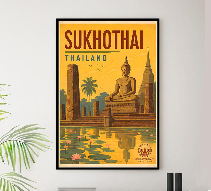 Thailand - Sukhothai - Vintage Tourism Travel Poster
