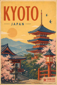 Japan - Kyoto - Vintage Tourism Travel Poster