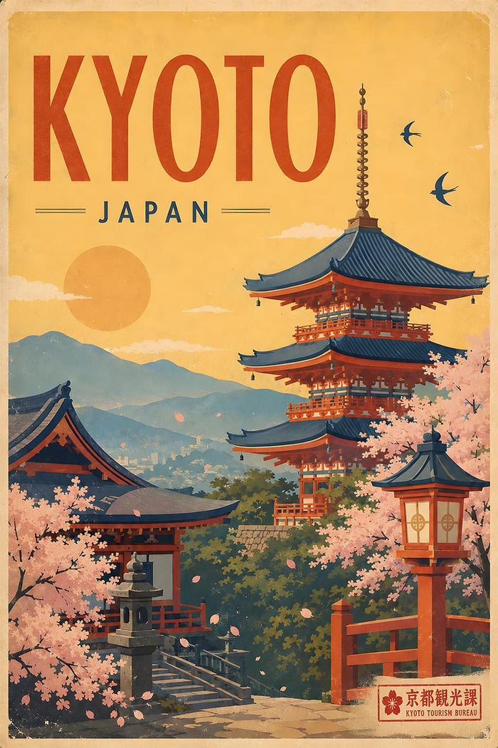 Japan - Kyoto - Vintage Tourism Travel Poster