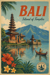 Indonesia - Bali - Vintage Tourism Travel Poster