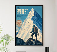 Mountain in Asia - Mt Everest - Vintage Tourism Travel Poster