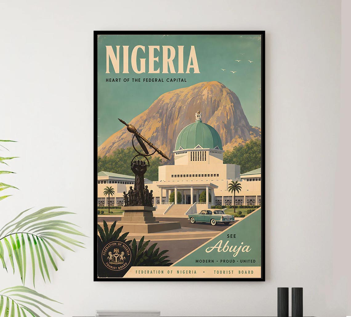 Africa - Nigeria - Vintage Tourism Travel Poster
