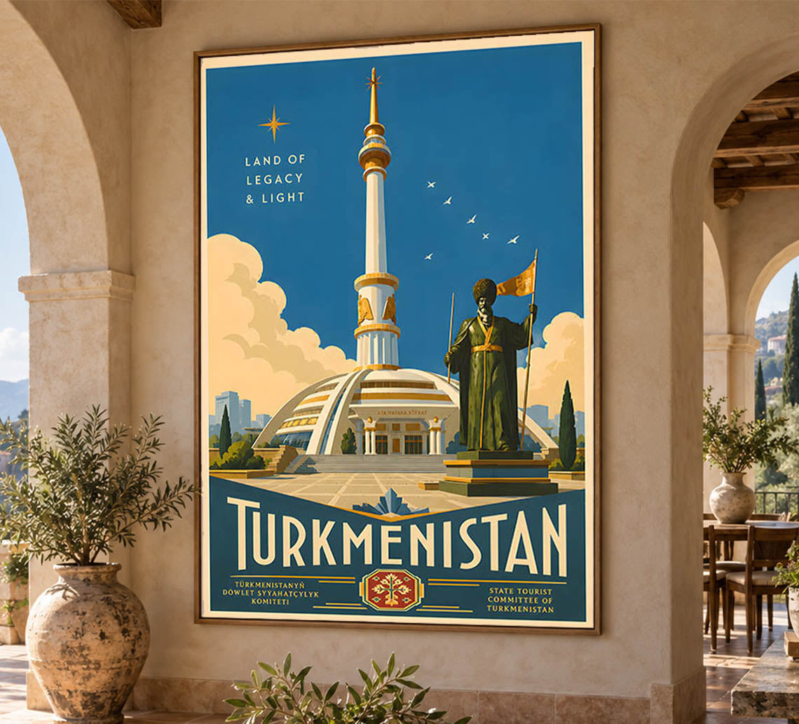 Turkmenistan - Tourism - v1 - Vintage Travel Poster
