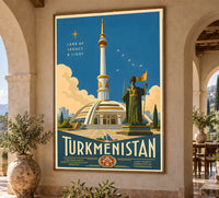 Turkmenistan - Tourism - v1 - Vintage Travel Poster