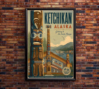 Alaska - Ketchikan - Vintage Tourism Travel Poster