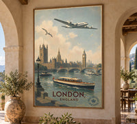 England - Air France - Vintage Tourism Travel Poster