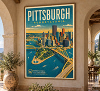 Pennsylvania - Pittsburgh - Vintage Tourism Travel Poster
