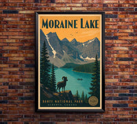 Canada - Moraine Lake - Vintage Tourism Travel Poster