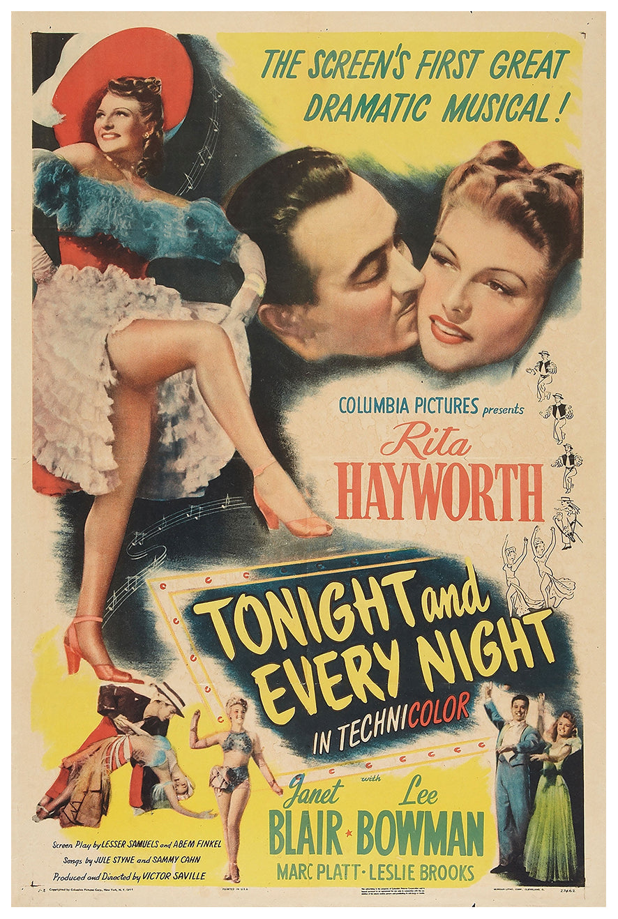 Tonight and Every Night 1945 - Rita Hayworth - US - Classic Movie Poster