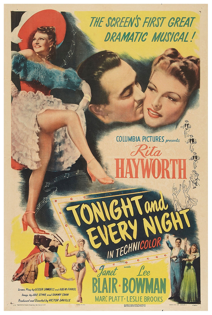 Tonight and Every Night 1945 - Rita Hayworth - US - Classic Movie Poster