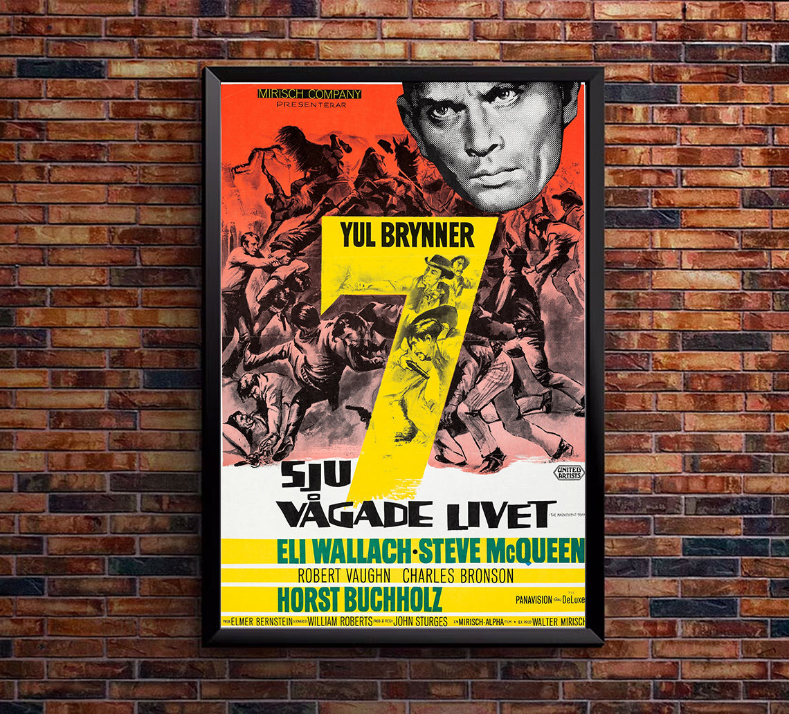 The Magnificent Seven 1960 - Sweden - v1 - Classsic Movie Poster