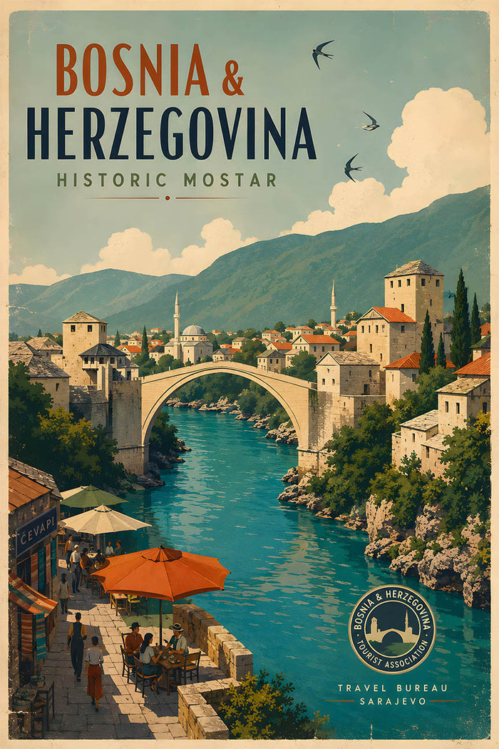 Bosnia - Herzegovina - Tourism - v1 - Vintage Travel Poster