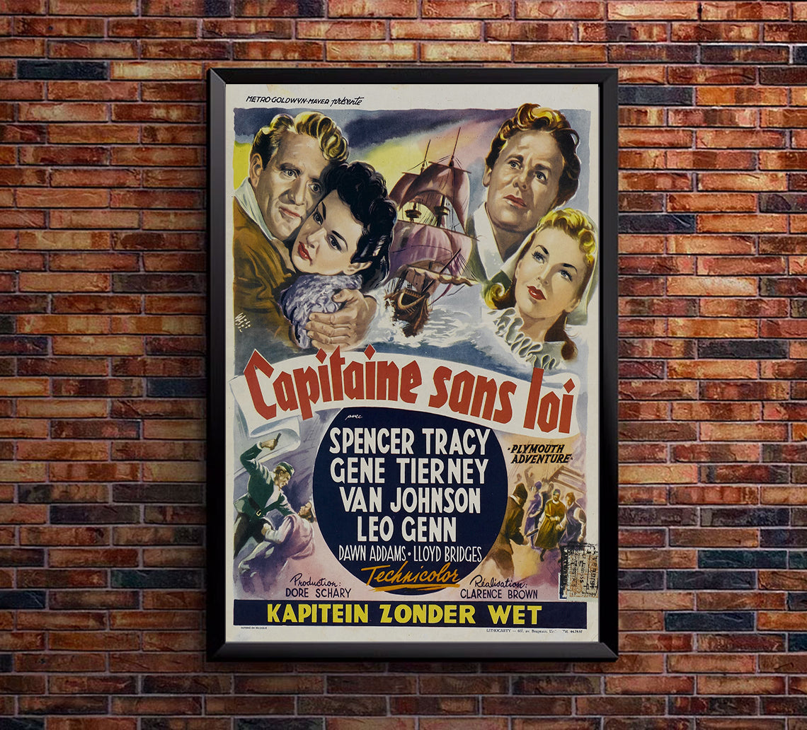 Plymouth Adventure 1952 - Belgium - v1 - Classic Movie Poster