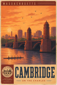 Massachusetts - Cambridge - Vintage Tourism Travel Poster