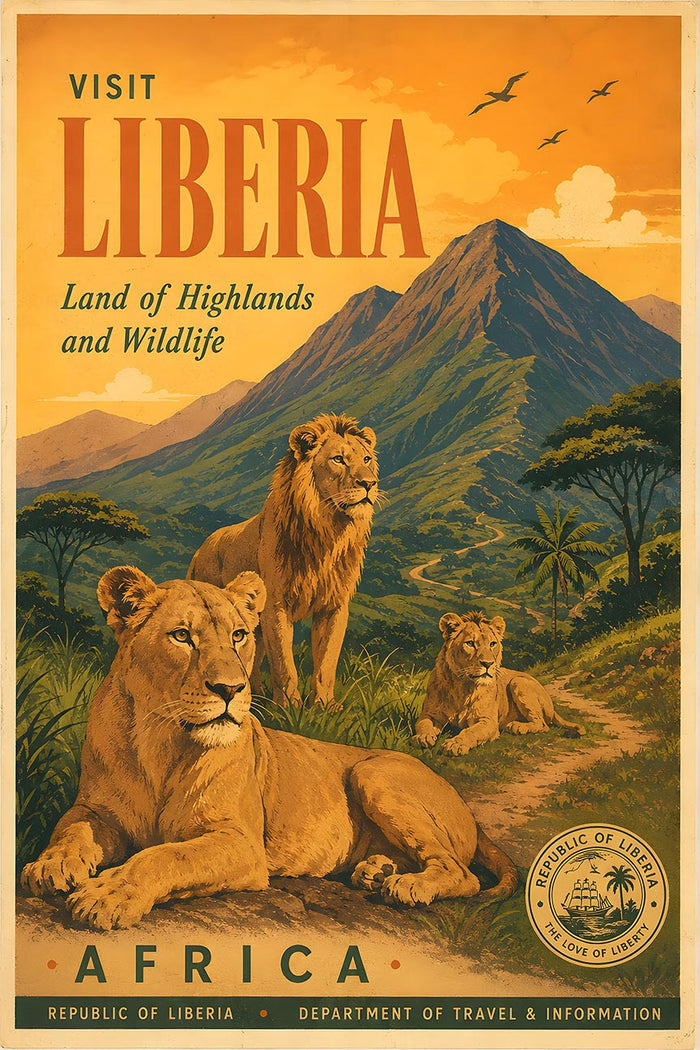 Africa - Liberia - Vintage Tourism Travel Poster