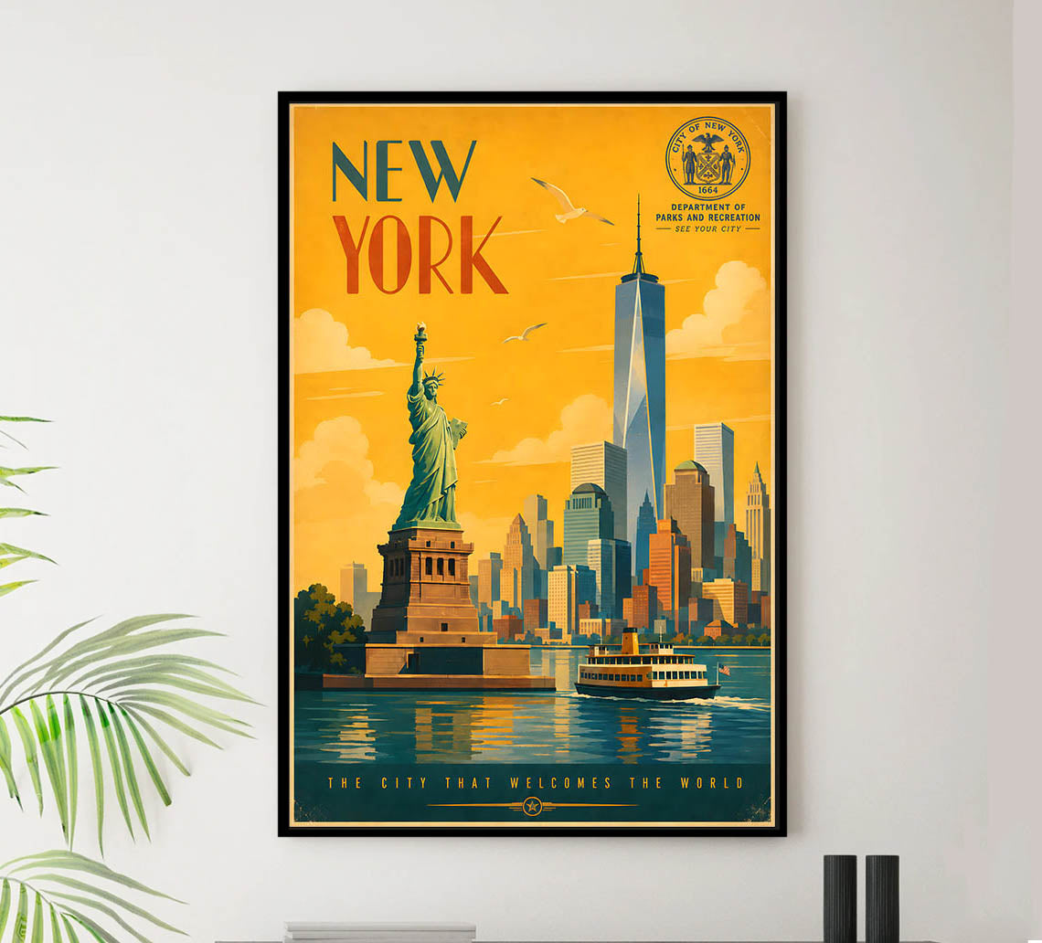New York - Statue of Liberty - Tourism - v1 - Vintage Travel
