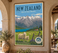 New Zealand - Tourism - v1 - Vintage Travel Poster