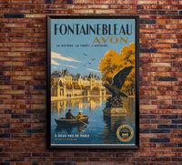 France - Fontainebleau - Vintage Tourism Travel Poster