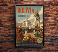 Bolivia - Visit Copacabana - Vintage Tourism Travel Poster