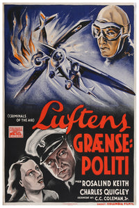 Criminals of the Air 1937 - Rita Hayworth - Denmark - Classic Movie Poster