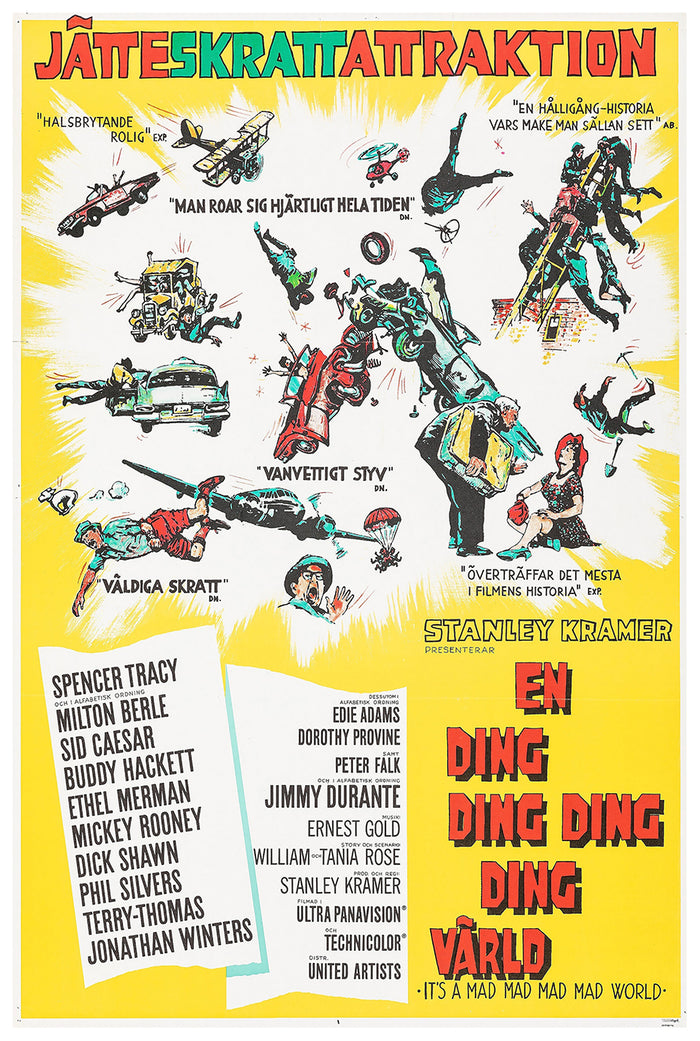 It's a Mad Mad Mad Mad World 1963 - Sweden - v1 - Classic Movie Poster