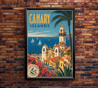 Spain - Canary Islands - Vintage Tourism Travel Poster