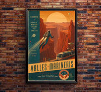 Mars - Valles Marineris - Vintage Tourism Travel Poster