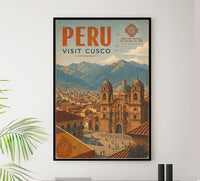 Peru - Cusco - Vintage Tourism Travel Poster