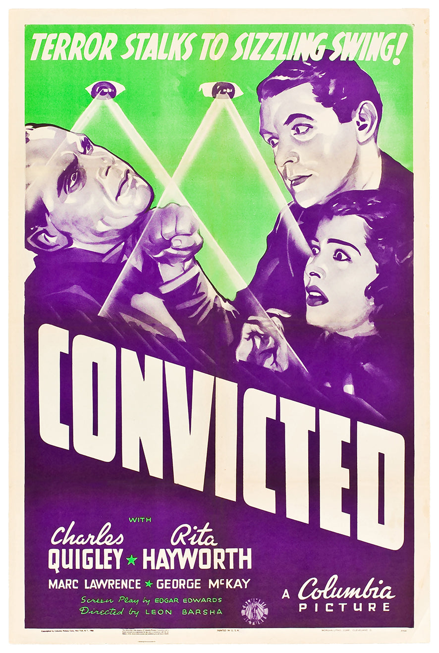 Convicted 1938 - Rita Hayworth - US - Classic Movie Poster