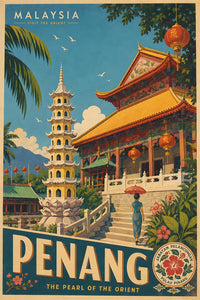 Malaysia - Penang - Vintage Tourism Travel Poster