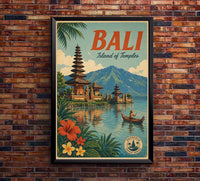 Indonesia - Bali - Vintage Tourism Travel Poster