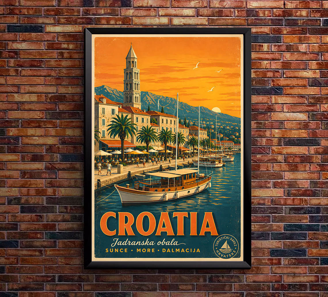 Croatia - Tourism - v1 - Vintage Travel Poster