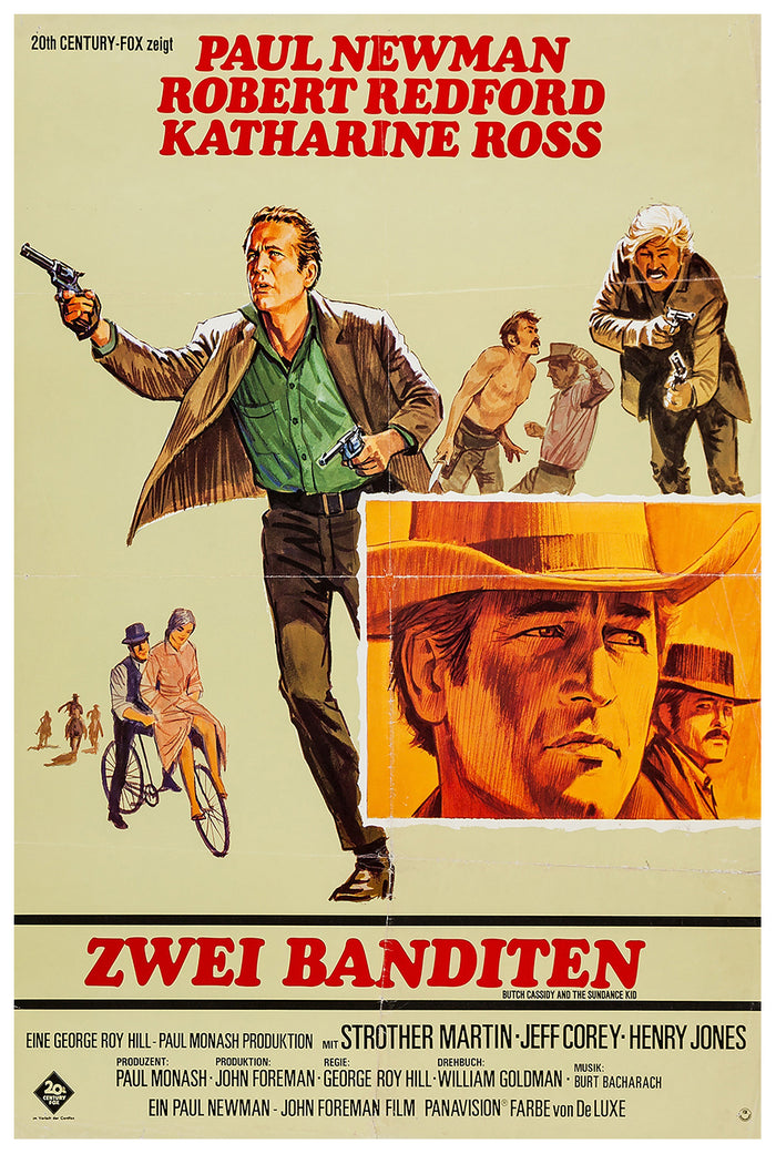 Butch Cassidy and the Sundance Kid 1969 - Paul Newman - Germany - Classic Movie Poster