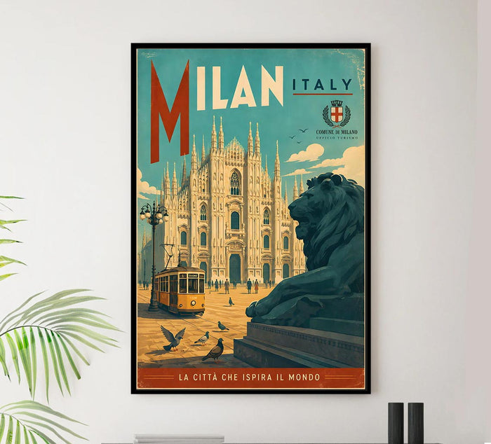 Italy - Milan - Vintage Tourism Travel Poster