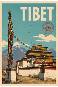 Tibet - Tourism - v1 - Vintage Travel Poster