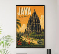 Indonesia - Java - Vintage Tourism Travel Poster